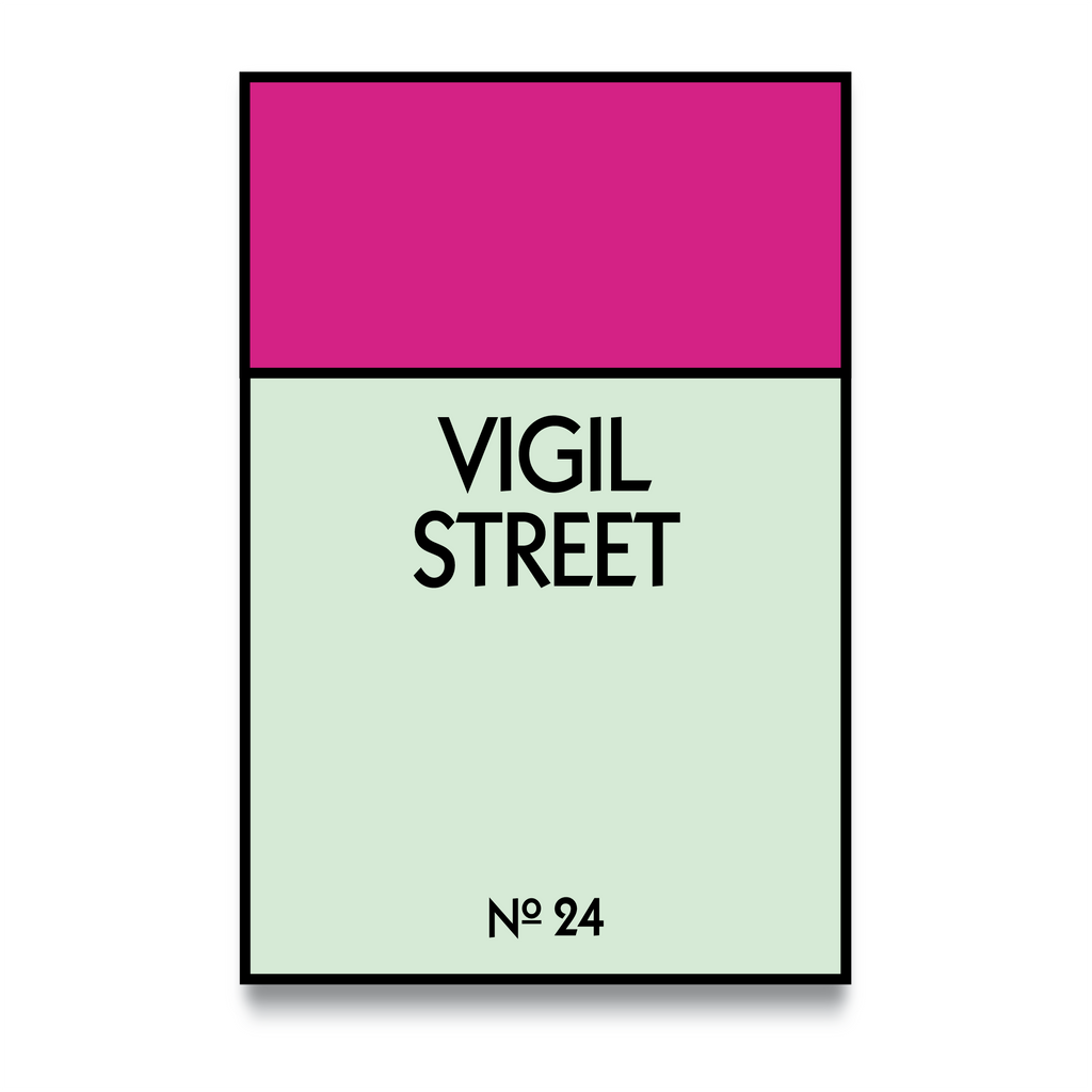 STREET NAME - CUSTOM METAL POSTER - Vigil