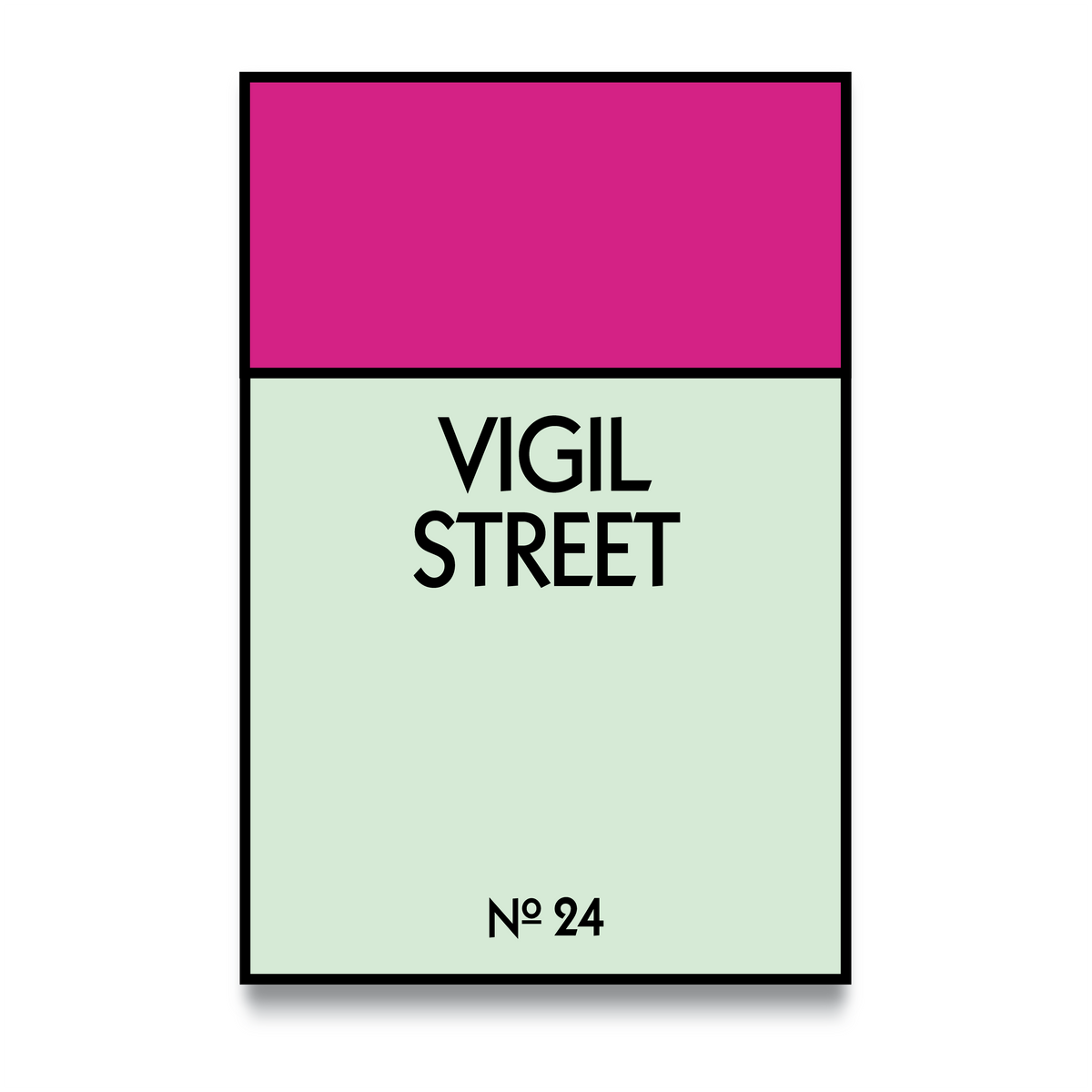 STREET NAME - CUSTOM METAL POSTER - Vigil
